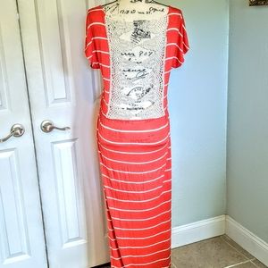 CHARMING CHARLIE Coral Maxi Dress